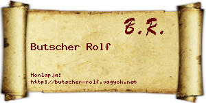 Butscher Rolf névjegykártya